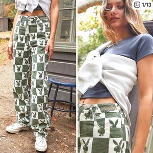 Playboy X PacSun | Game Of Bunnies Boyfriend green corduroy jeans